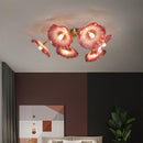 Elegant Lotus Leaf Glass Ceiling Fixture