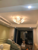 Elegant Lotus Leaf Glass Ceiling Fixture