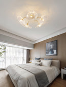 Elegant Lotus Leaf Glass Ceiling Fixture