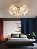 Elegant Lotus Leaf Glass Ceiling Fixture