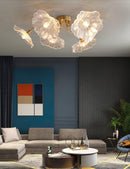 Elegant Lotus Leaf Glass Ceiling Fixture