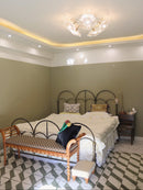 Elegant Lotus Leaf Glass Ceiling Fixture