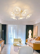 Elegant Lotus Leaf Glass Ceiling Fixture