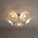 Elegant Lotus Leaf Glass Ceiling Fixture