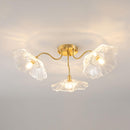 Elegant Lotus Leaf Glass Ceiling Fixture