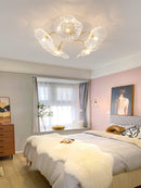 Elegant Lotus Leaf Glass Ceiling Fixture