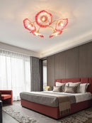 Elegant Lotus Leaf Glass Ceiling Fixture