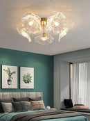 Elegant Lotus Leaf Glass Ceiling Fixture