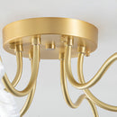 Elegant Lotus Leaf Glass Ceiling Fixture