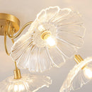 Elegant Lotus Leaf Glass Ceiling Fixture