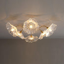 Elegant Lotus Leaf Glass Ceiling Fixture