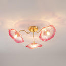 Elegant Lotus Leaf Glass Ceiling Fixture