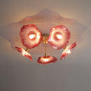 Elegant Lotus Leaf Glass Ceiling Fixture