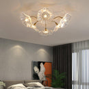Elegant Lotus Leaf Glass Ceiling Fixture