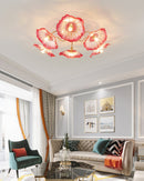 Elegant Lotus Leaf Glass Ceiling Fixture
