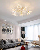 Elegant Lotus Leaf Glass Ceiling Fixture