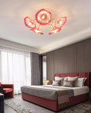 Elegant Lotus Leaf Glass Ceiling Fixture