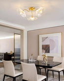 Elegant Lotus Leaf Glass Ceiling Fixture
