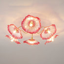 Elegant Lotus Leaf Glass Ceiling Fixture