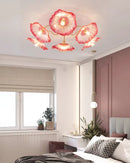 Elegant Lotus Leaf Glass Ceiling Fixture
