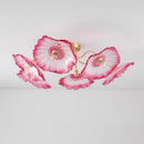 Elegant Lotus Leaf Glass Ceiling Fixture