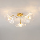Elegant Lotus Leaf Glass Ceiling Fixture
