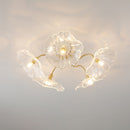 Elegant Lotus Leaf Glass Ceiling Fixture