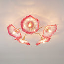 Elegant Lotus Leaf Glass Ceiling Fixture