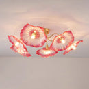 Elegant Lotus Leaf Glass Ceiling Fixture