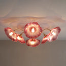 Elegant Lotus Leaf Glass Ceiling Fixture