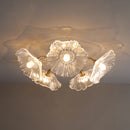 Elegant Lotus Leaf Glass Ceiling Fixture