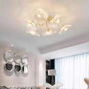 Elegant Lotus Leaf Glass Ceiling Fixture