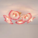 Elegant Lotus Leaf Glass Ceiling Fixture