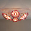 Elegant Lotus Leaf Glass Ceiling Fixture