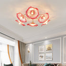 Elegant Lotus Leaf Glass Ceiling Fixture
