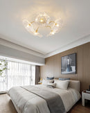 Elegant Lotus Leaf Glass Ceiling Fixture