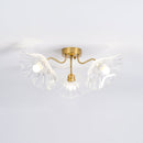 Elegant Lotus Leaf Glass Ceiling Fixture