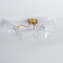 Elegant Lotus Leaf Glass Ceiling Fixture