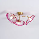 Elegant Lotus Leaf Glass Ceiling Fixture