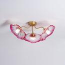 Elegant Lotus Leaf Glass Ceiling Fixture