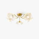Elegant Lotus Leaf Glass Ceiling Fixture