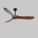 Ventilador de teto com pás de madeira curvadas