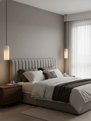 Modern Alabaster Globe Pendant Light with Brass Finish
