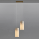 Modern Alabaster Globe Pendant Light with Brass Finish