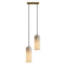 Modern Alabaster Globe Pendant Light with Brass Finish