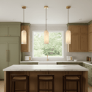 Modern Alabaster Globe Pendant Light with Brass Finish