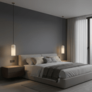 Modern Alabaster Globe Pendant Light with Brass Finish