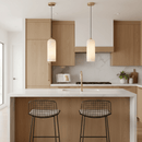Modern Alabaster Globe Pendant Light with Brass Finish