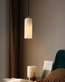 Modern Alabaster Globe Pendant Light with Brass Finish