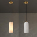 Modern Alabaster Globe Pendant Light with Brass Finish
